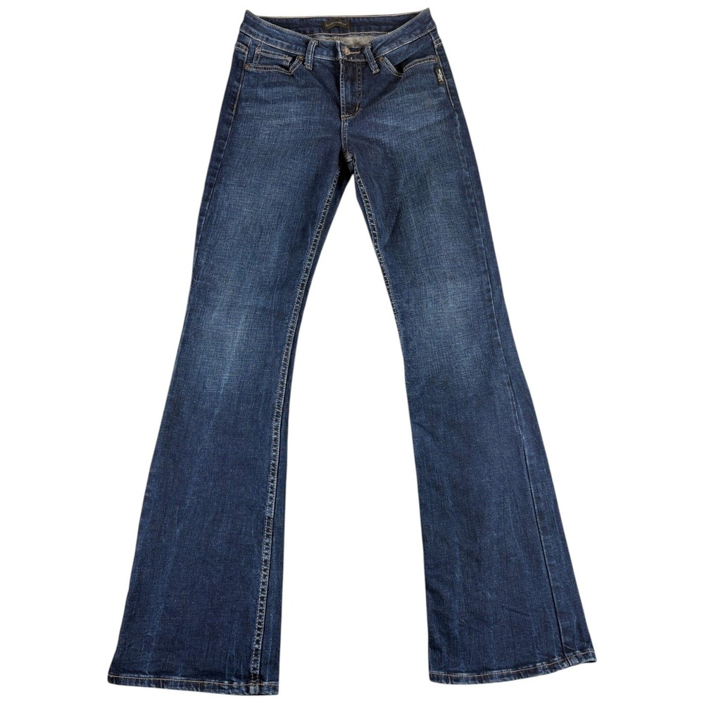 Silver Jeans Mazy Bootcut Women 26/33 Blue Dark Washed Midrise Western BoHo Y2k